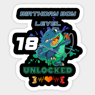 Birthday Boy Level 18 Unlocked Sticker